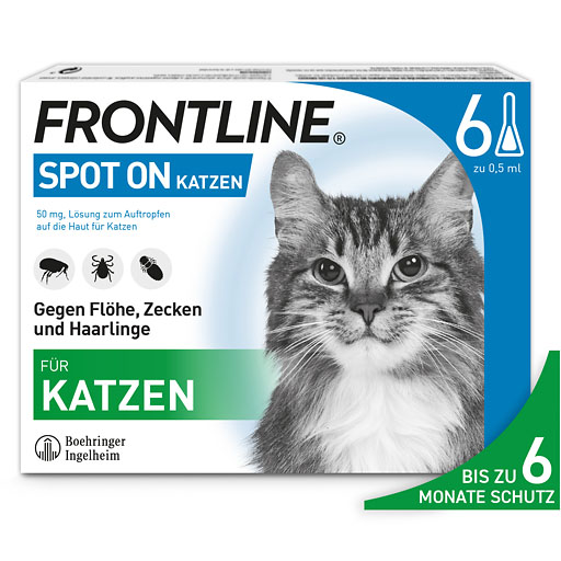 FRONTLINE SPOT-ON gegen Zecken, Fl&ouml;he und Haarlinge f&uuml;r Katzen