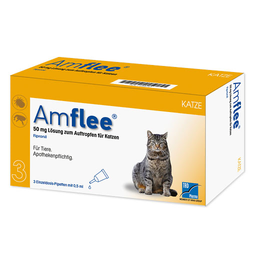 AMFLEE Spot-on gegen Zecken, Fl&ouml;he & Haarlinge f&uuml;r Katzen